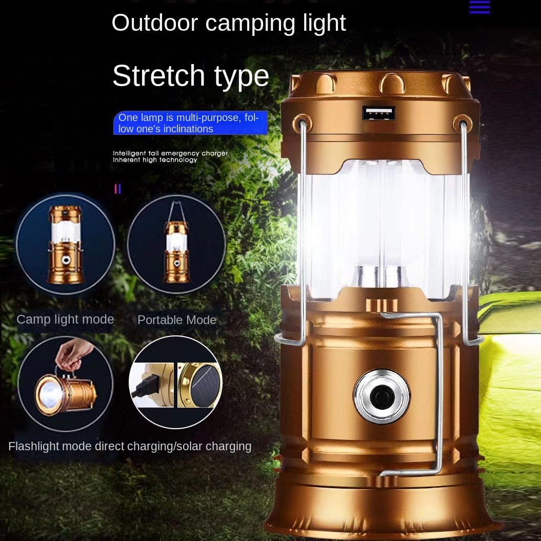 Camping lamp 5800 solar lantern USB rechargeable portable household outdoor multifunctional night market convenient lighting