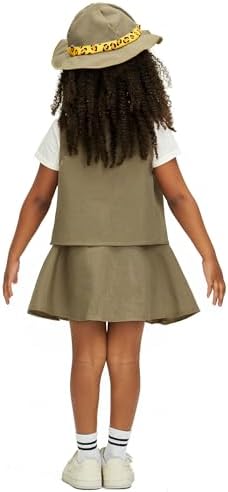 IKALI Kids Girls Zoo Keeper Costume Safari Explore Set with Tiger Print