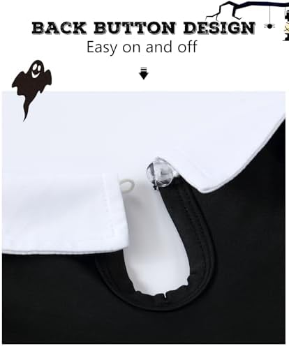 Black Peter Pan Collar Halloween Costume for Girls with Necklace Accessories