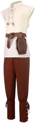 Medieval Kids Pirate Viking Costume - 5-Piece Set for 4-12 Years
