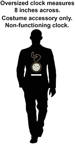 Oversized hip hop themed clock necklace for costumes