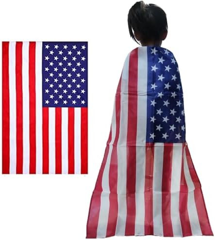 Zhzrche 4th of July Boys American Flag Cape Patriotic Costume
