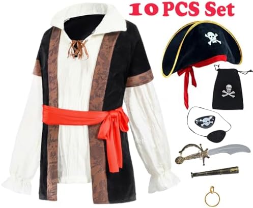 TOGROP Pirate Kids Costume Set 3-12 yrs