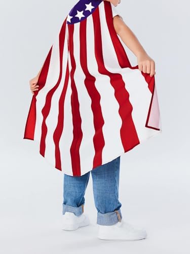Haloumoning Boys Independence Day Patriotic Cape US Flag for Kids