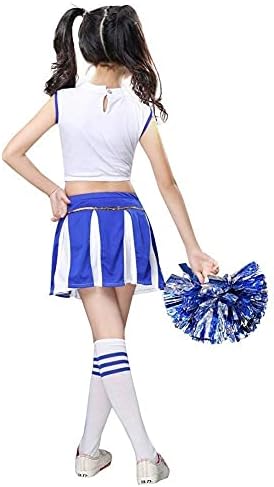 LOLANTA - Girls Cheerleader Set - Pleated Skirt with Pom Poms