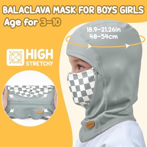 Warm Balaclava Ski Mask with Neck Gaiters for Kids - Best Winter Protection