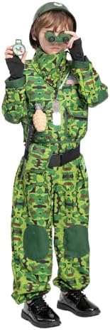 JAZGROM Military Soldier Kids Halloween Costume for Boys Size Chart