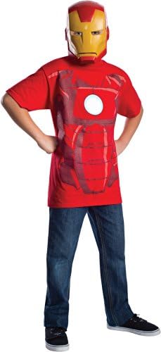 Marvel Avengers Assemble Iron Man T-Shirt Mask Red Medium