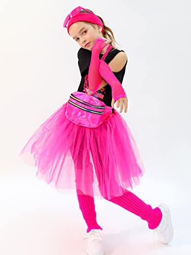 SOMSOC 13-Piece 80s Girl Costume Accessory Set