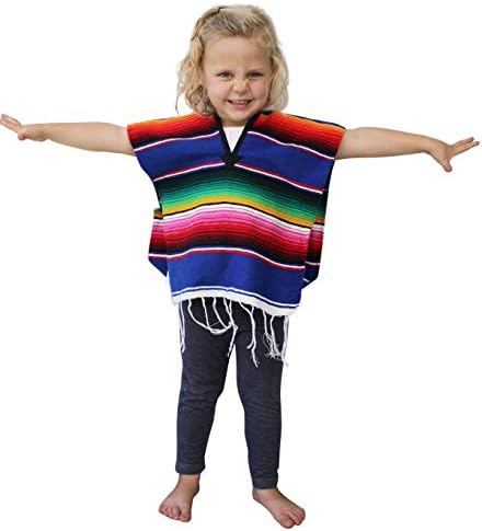 Del Mex Kids Mexican Serape P Poncho Costume