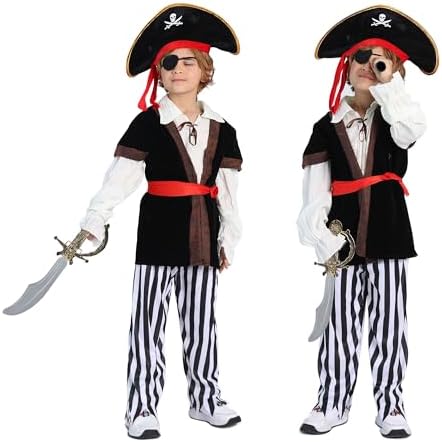 TOGROP Pirate Kids Costume Set 3-12 yrs