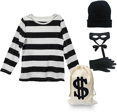 Eylola Kids Robber Costume Set - Halloween Trick or Treat Accessories