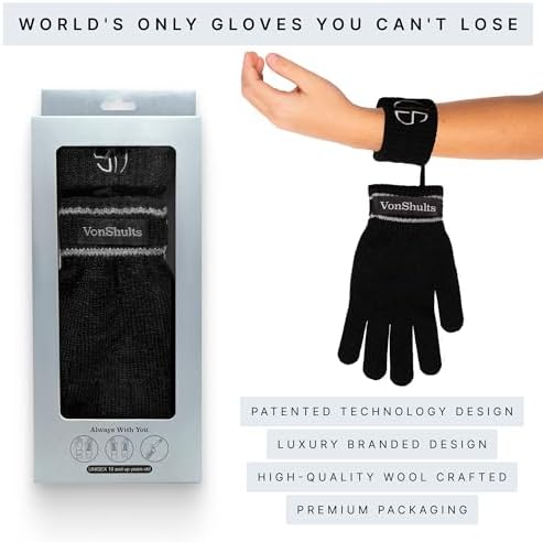 VonShults Merino Wool Winter Gloves - Soft Stylish Christmas Gift for Kids