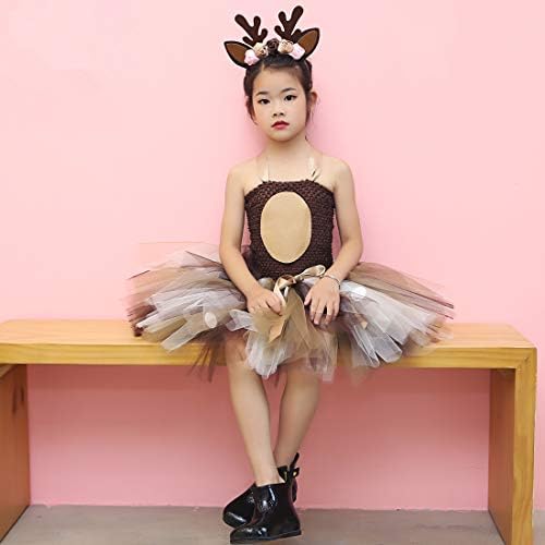 Girls Deer Costume Tutu Dress for Halloween and Christmas