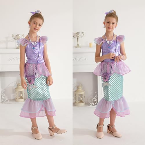Little Girls Princess Mermaid Costume Dress Up Set
