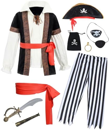 TOGROP Pirate Kids Costume Set 3-12 yrs