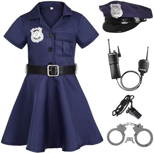 Girls Police Costume Complete Set for Halloween