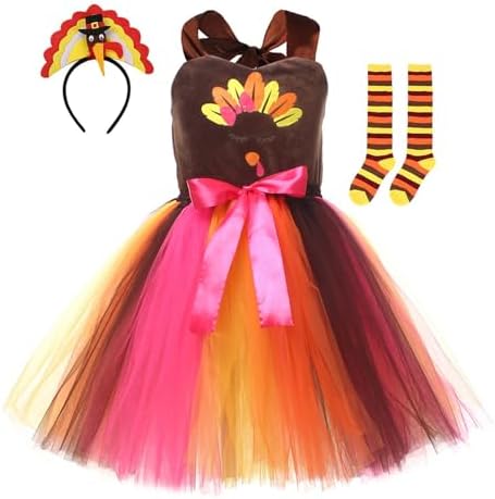 Comfortable Stylish Kids Thanksgiving turkey Girls Costume