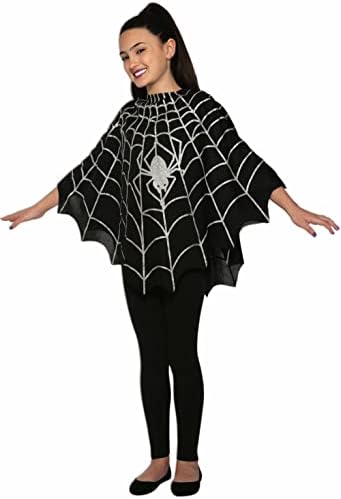 Boys Spider-Web Decorated Poncho