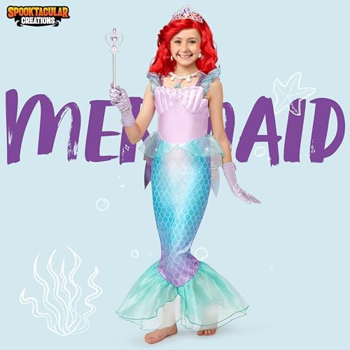 Halloween Mermaid Princess Costume for Girls 4-6