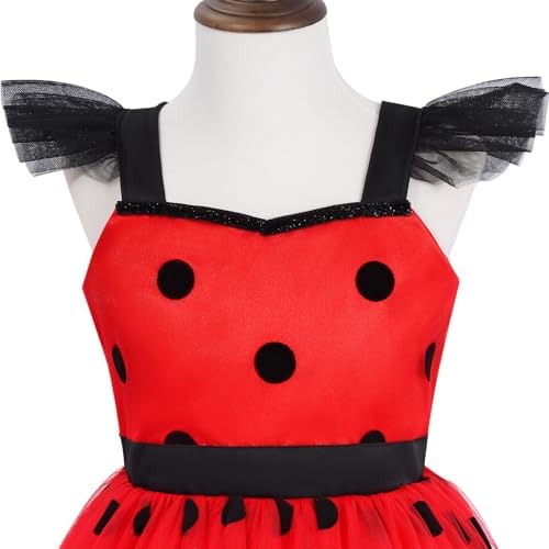 Girls Halloween LED Ladybug Costumes - Light-Up Party Dresses