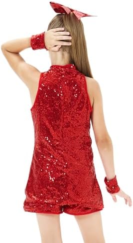 Girls Sequin Dance Costume - Jazz Hip Hop Outfit