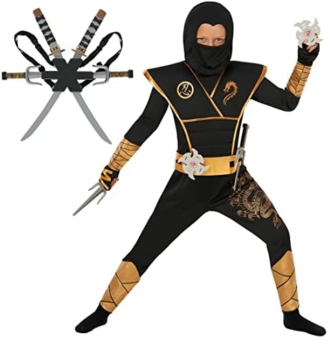 Morph Deluxe Ninja Costume for Kids Boys Set with Accessories