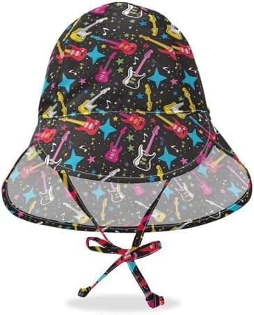 AMmao Colorful Guitar Stars Toddler Beach Sun Hat