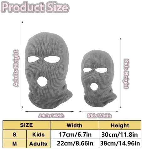 3-Hole Beanie Face Mask for Skiing and More