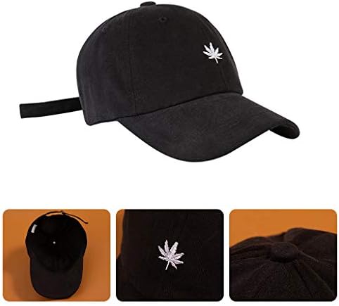Stylish Sunscreen Cotton Baseball Cap with Embroidered Maple Leaf for Girls