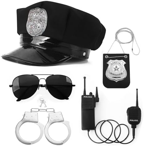 Adjustable Police Costume Accessories Set for Men Women