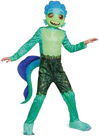 Disney LUCA Costume for Kids Deluxe Jumpsuit Mask