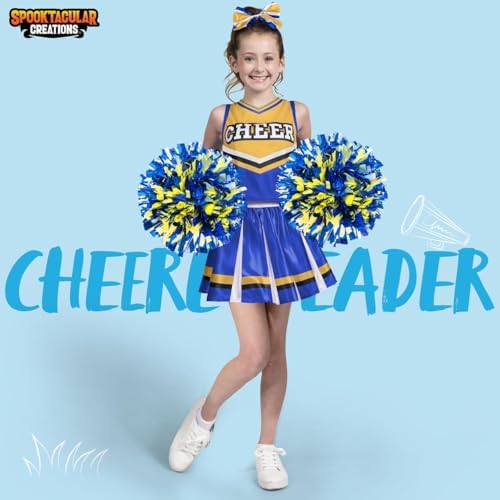 Girls Cheerleader Costume Set with Accessories for Halloween