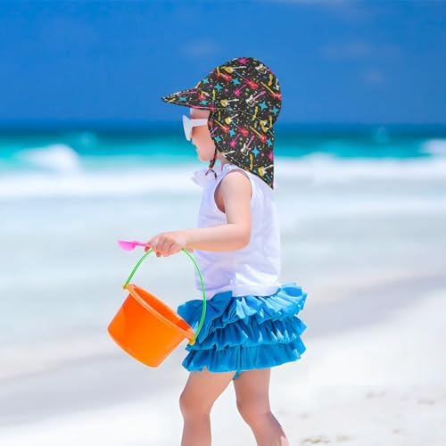 AMmao Colorful Guitar Stars Toddler Beach Sun Hat