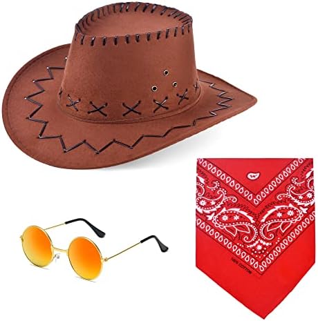 Cool 4-Piece Kids Cowboy and Cowgirl Costume Set