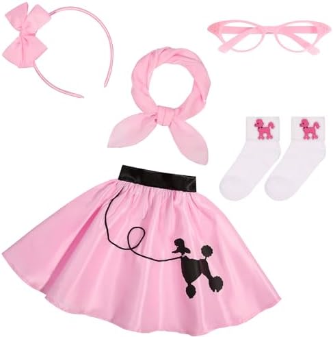 50s Poodle Skirt Girls Costume Set