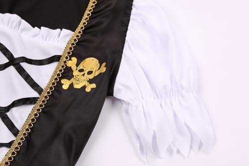 Kids Pirate Costume Girls DeluxeBuccaneer Princess Costume Dress Set for Halloween Party