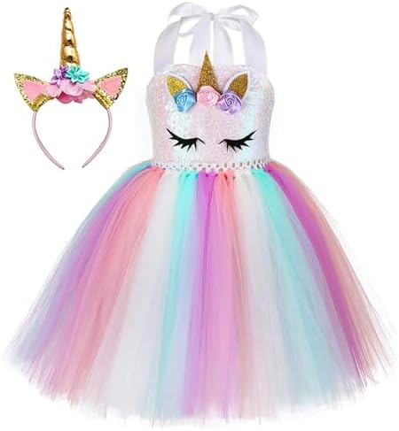 Fancy Unicorn Dresses for Girls Unique Party Costumes Headbands