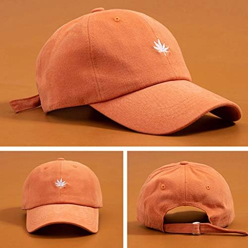 Stylish Sunscreen Cotton Baseball Cap with Embroidered Maple Leaf for Girls