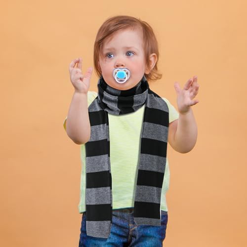 Geyoga Kids Halloween Accessories Set Black Gray Striped Scarf Blue Pacifier
