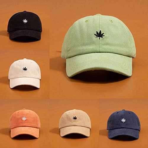 Stylish Sunscreen Cotton Baseball Cap with Embroidered Maple Leaf for Girls