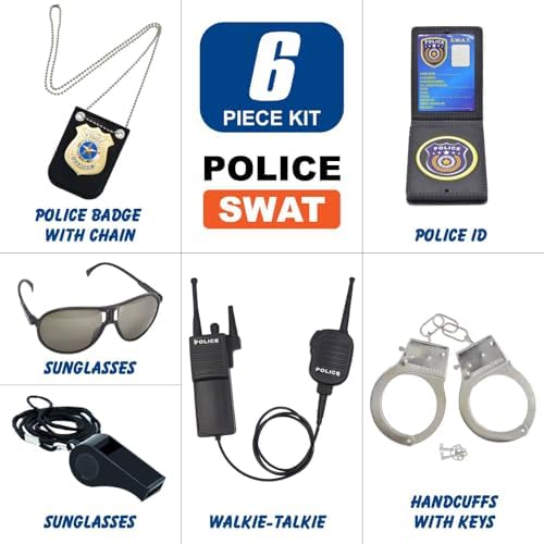 QPCOS Police Costume for Kids - Halloween and Role Play Set