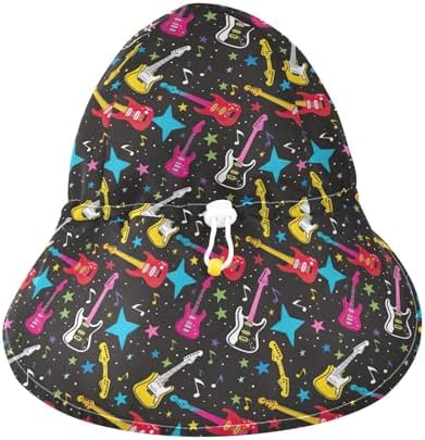 AMmao Colorful Guitar Stars Toddler Beach Sun Hat