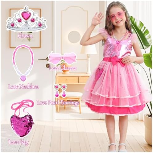 Perfect Girls Pink Cosplay Costume Dress for Halloween