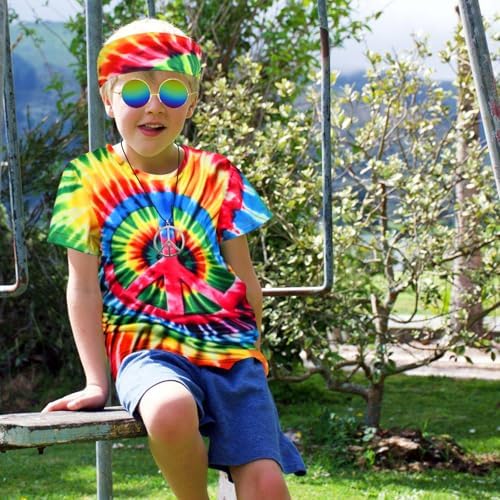 Stylish 4-Piece 60s-70s Hippie Costume Set for Boys