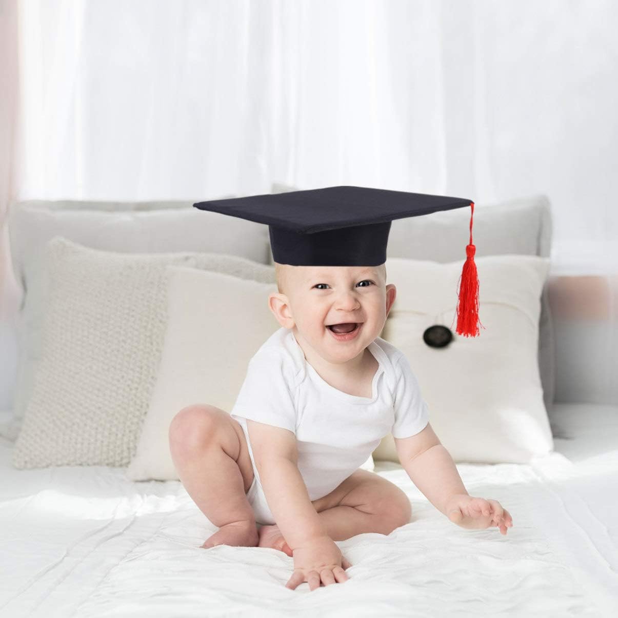 NUOBESTY Kids Graduation Cap Black