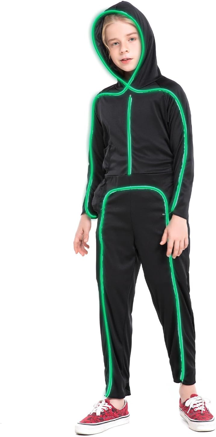 HSCTEK Light Up Child Stick Figure Costume Halloween