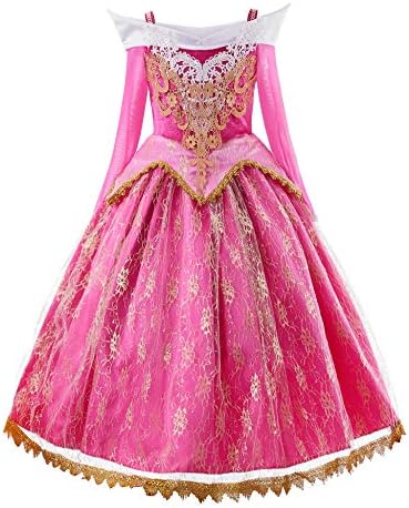 JerrisApparel Girls Pink Princess Costume Halloween Cosplay Party Dress up