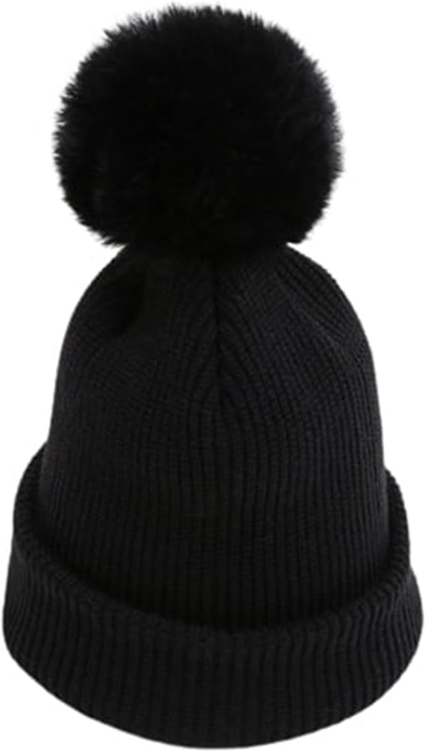 BILKEYU Boys Girls Winter Hats Pom Poms for Kids