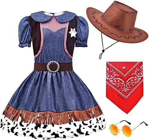 Cool 4-Piece Kids Cowboy and Cowgirl Costume Set
